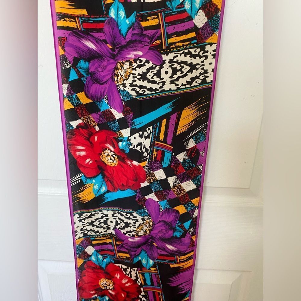 Vintage Tropical Oscar De La Renta Scarf - Picture 7 of 10